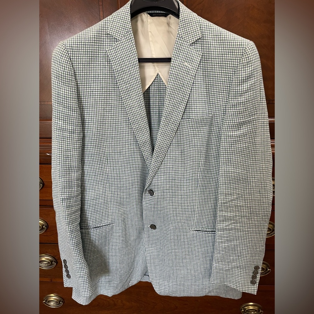 Brooks Brothers Men’s Linen Check Jacket 44L.